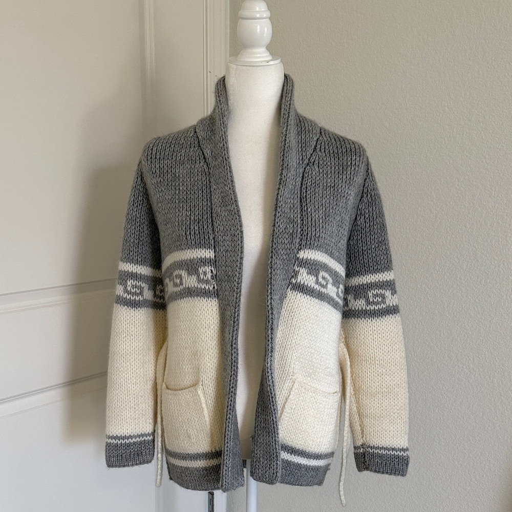 Gray and Cream Knit sweater